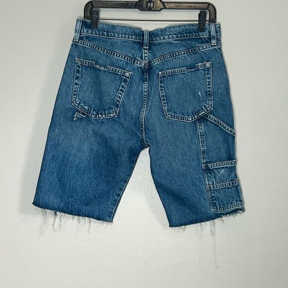 FRAME Blue Le Slouch Utility Bermuda Shorts - Picture 6 of 6